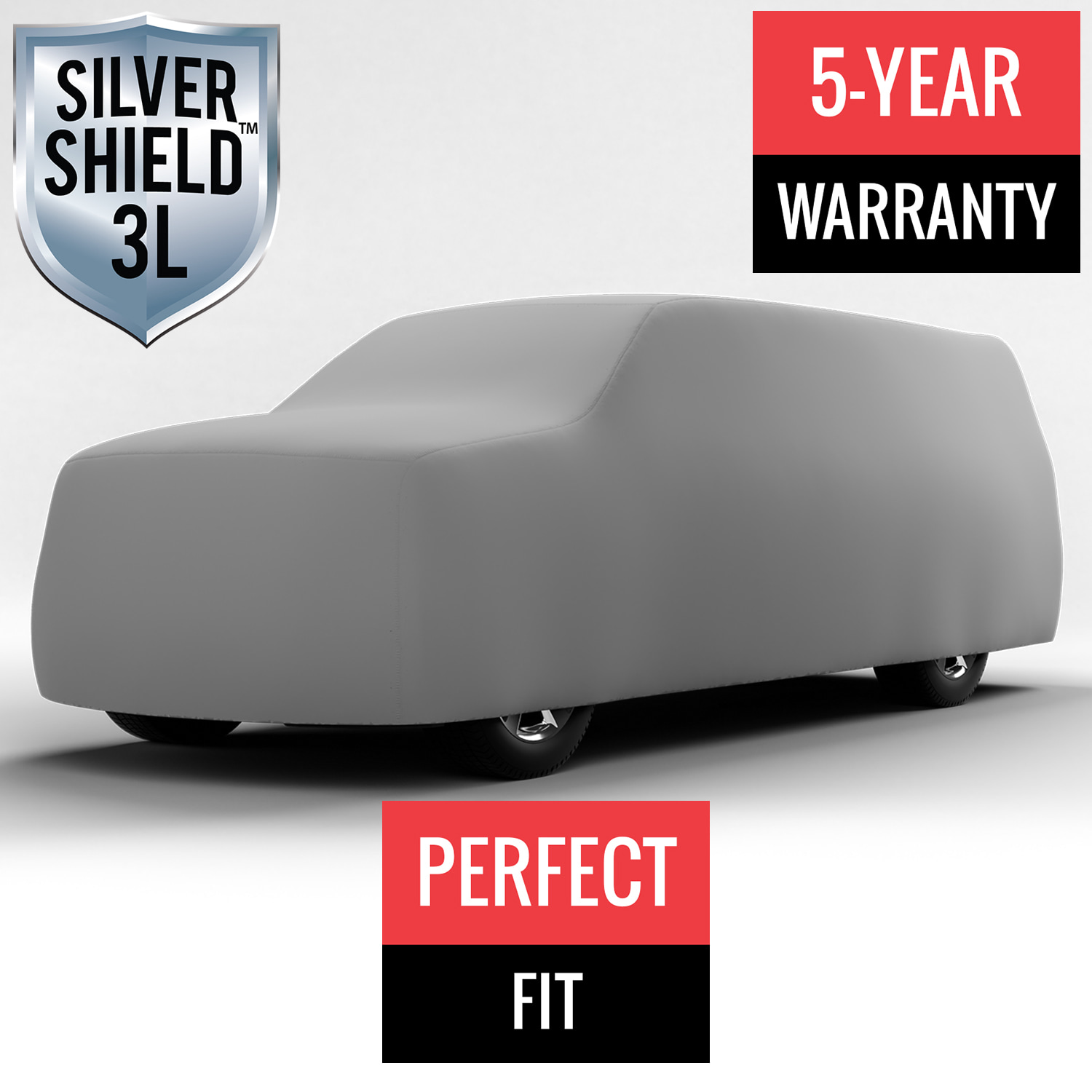 Silver Shield 3L - Car Cover for Dodge D350 1982 Crew Cab Pickup 4-Door Short Bed with Camper Shell