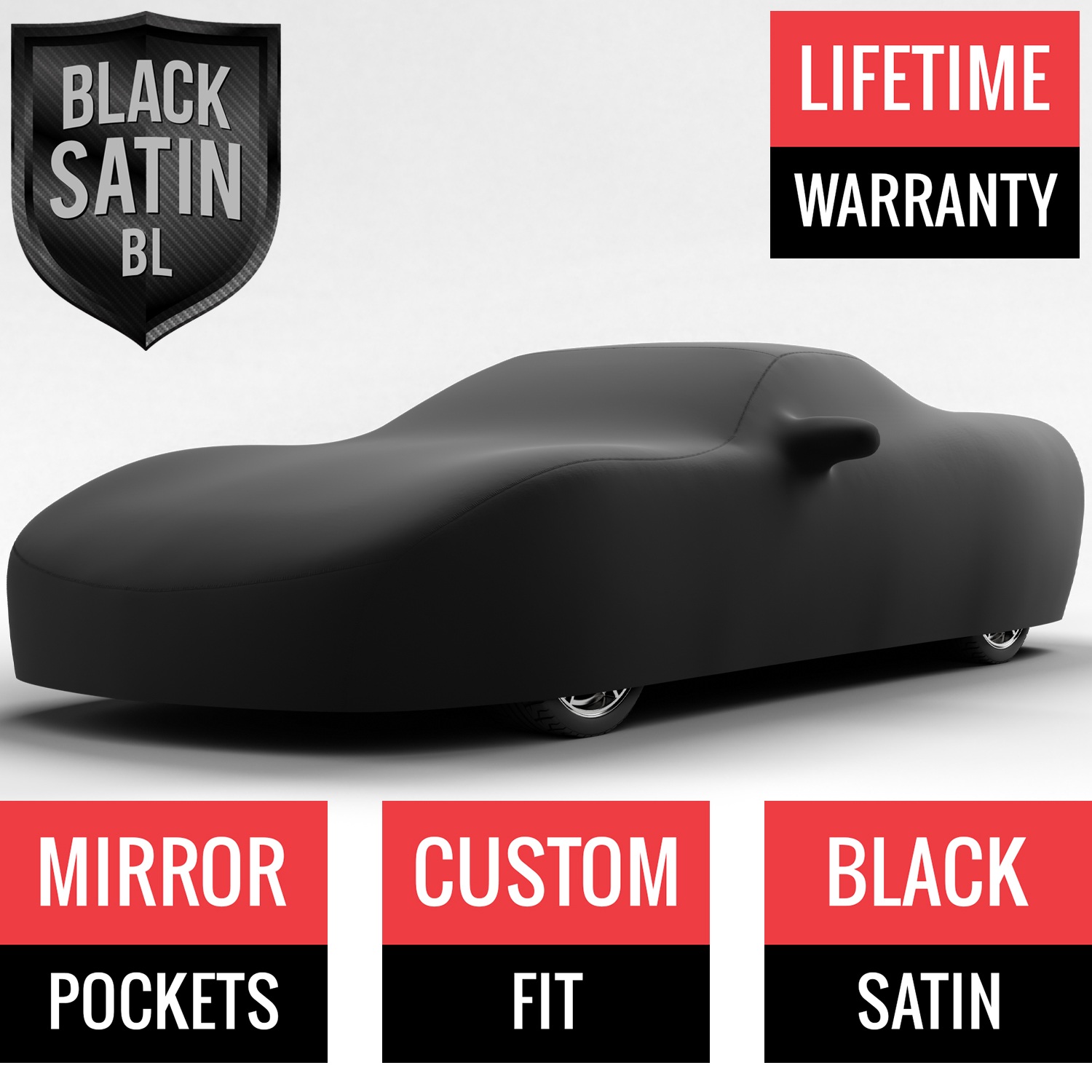 Black Satin BL - Black Car Cover for Chevrolet Corvette 1997 Coupe 2-Door