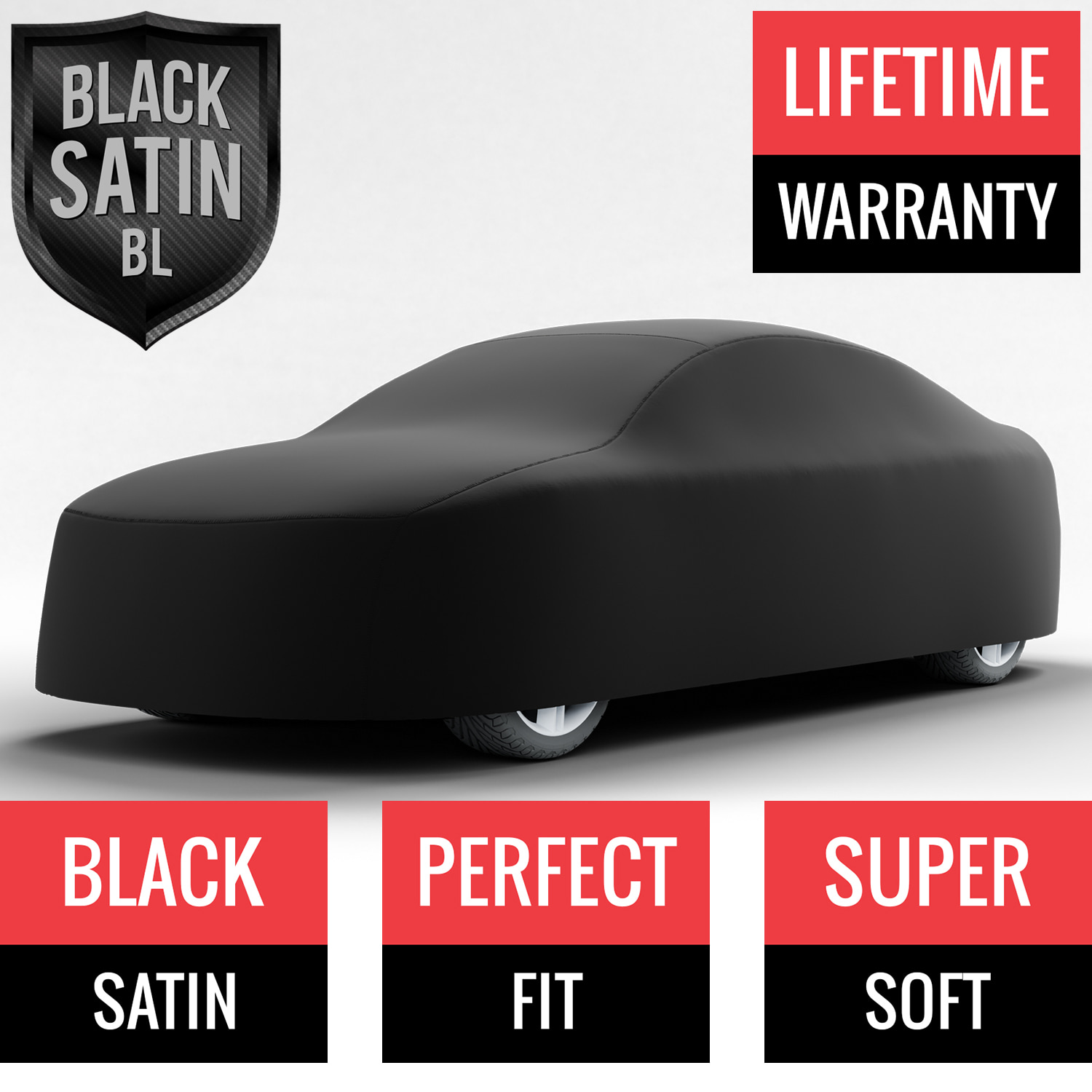 Black Satin BL - Black Car Cover for Jaguar XK150 1961 Convertible 2-Door