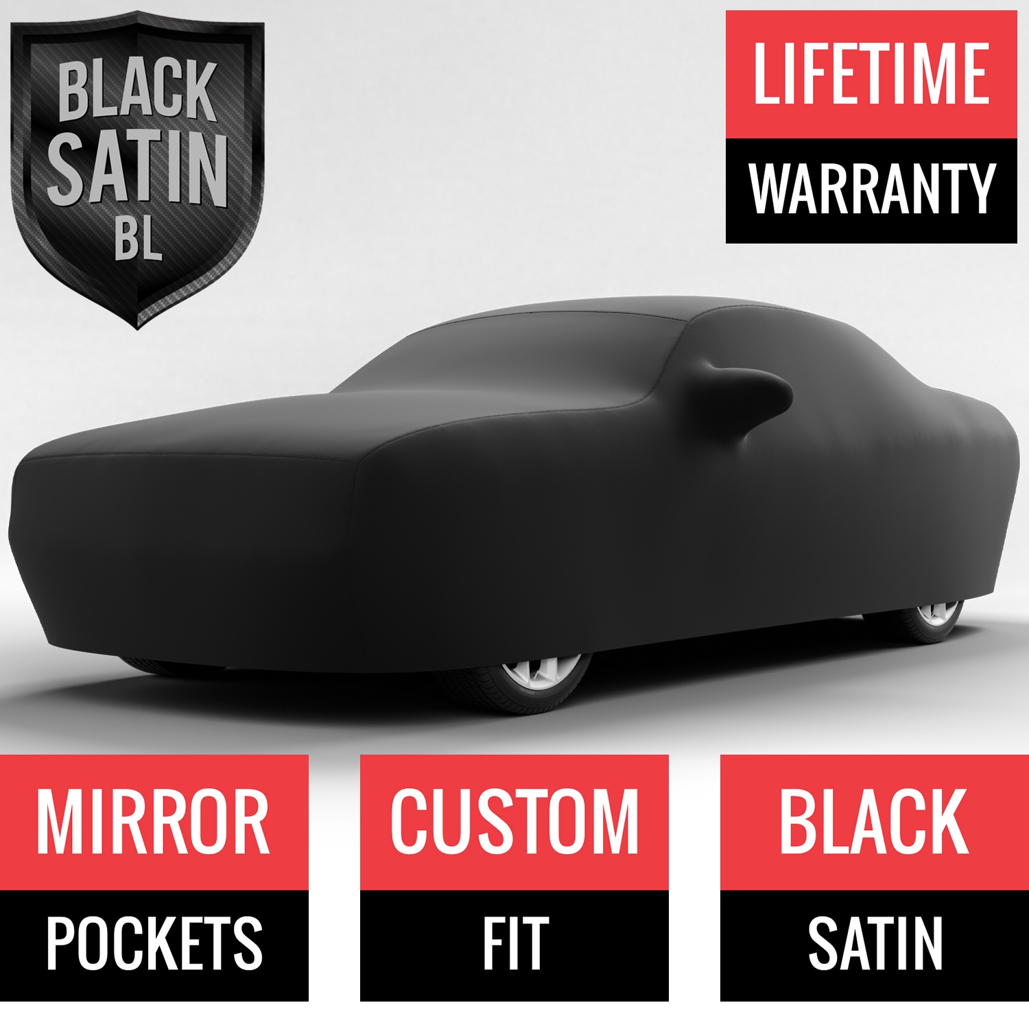 Black Satin BL - Black Car Cover for Dodge Challenger 2012 Coupe 2-Door