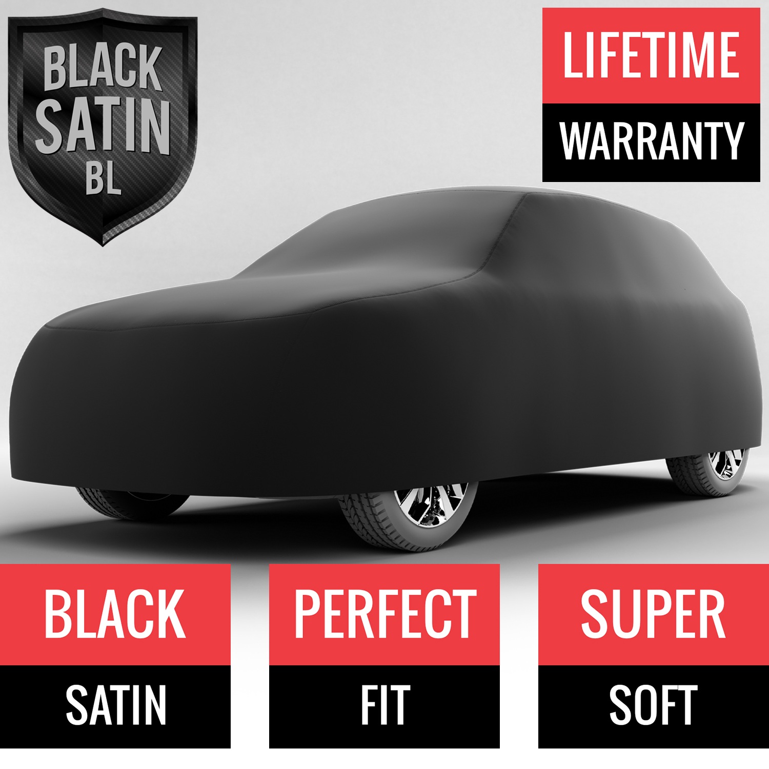 Black Satin BL - Black Car Cover for Plymouth Voyager 1999 Van