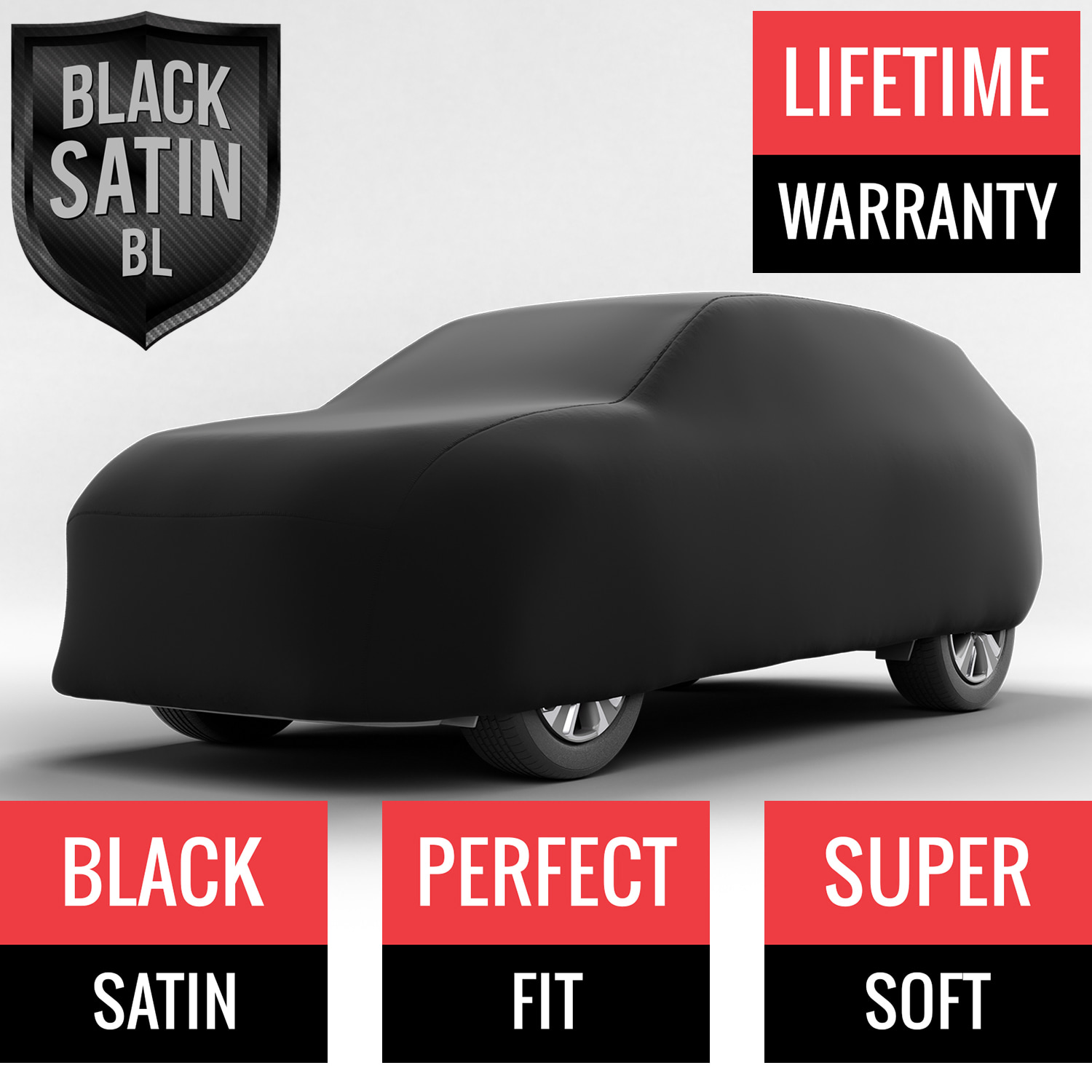 Black Satin BL - Black Car Cover for Toyota Land Cruiser 1964 SUV 4-Door